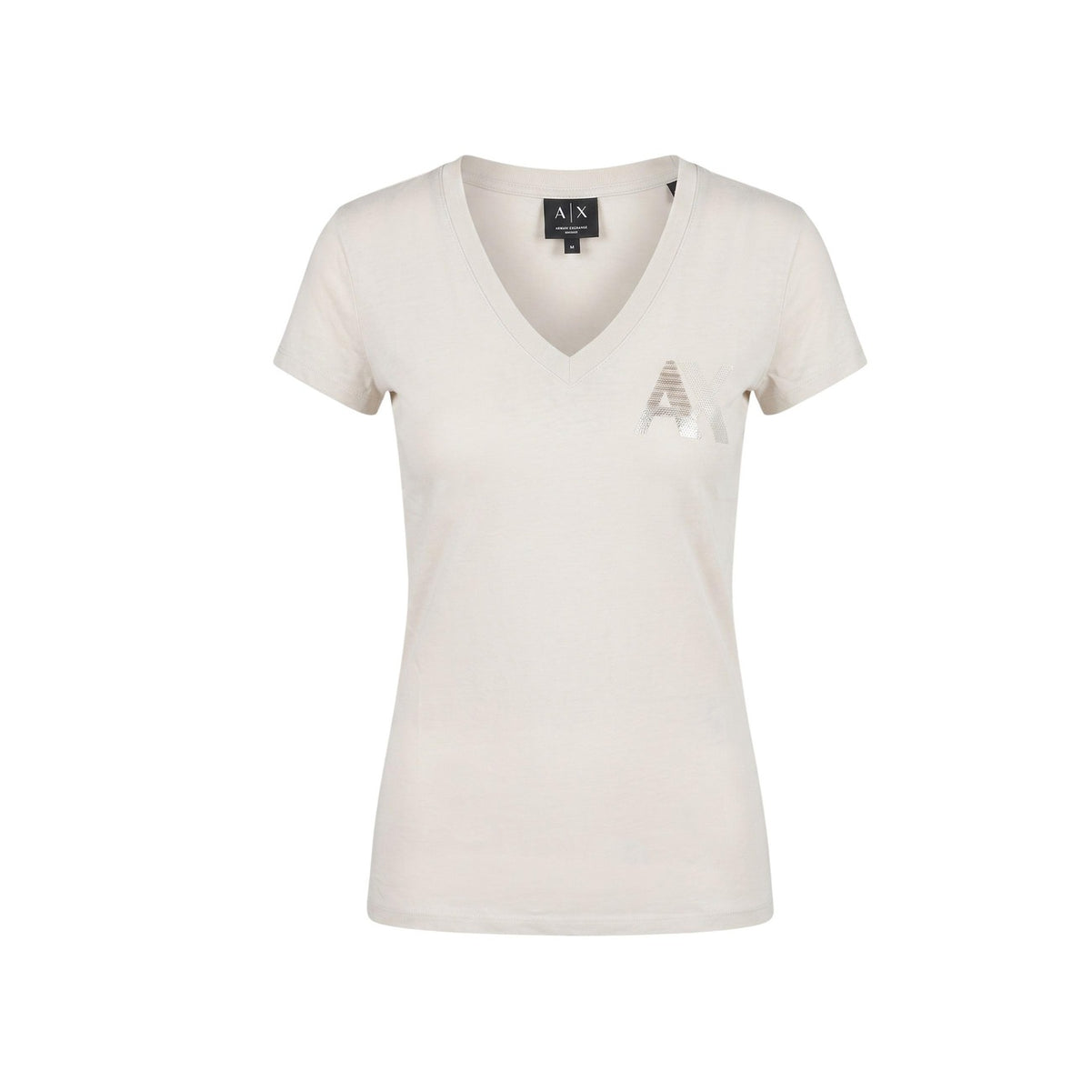 Armani Exchange — T-shirt en coton beige femme — vue 4