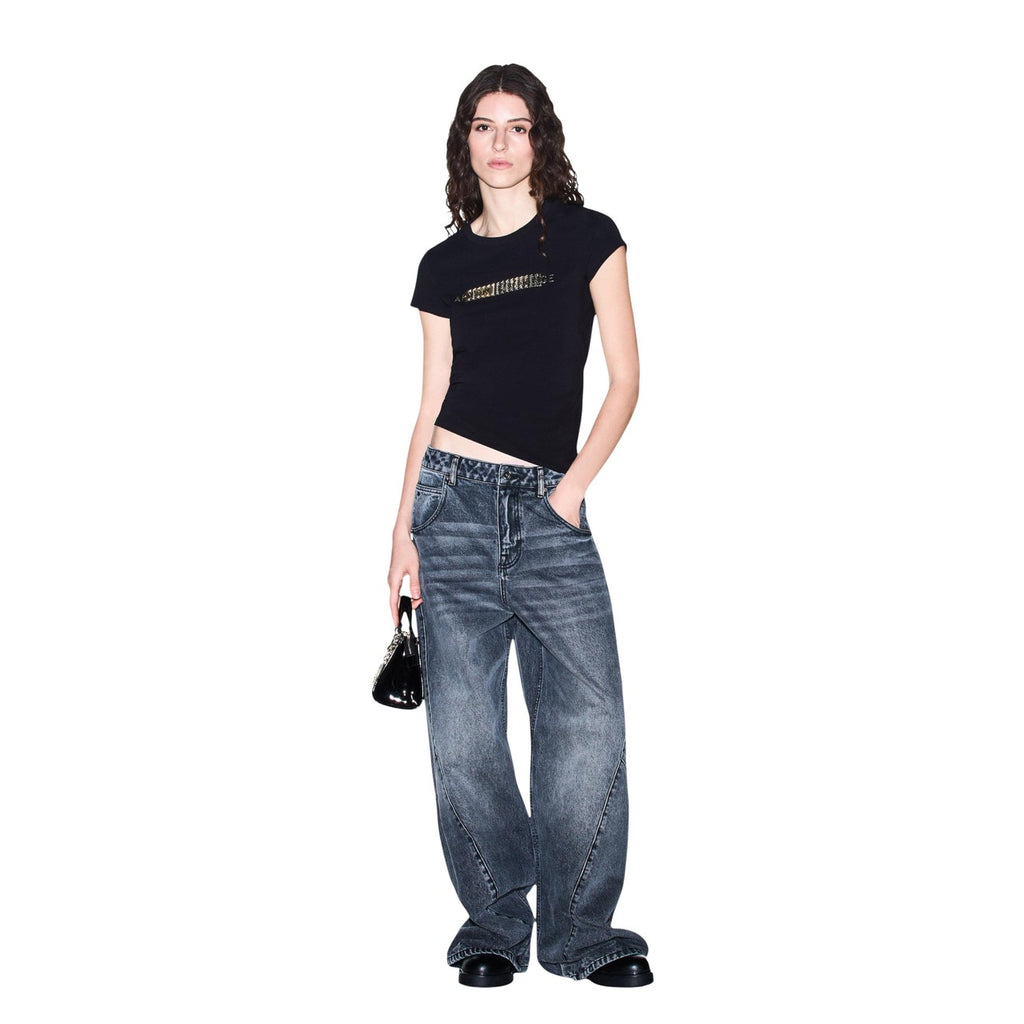 Armani Exchange — T-shirt imprimé stretch noir femme — vue 5