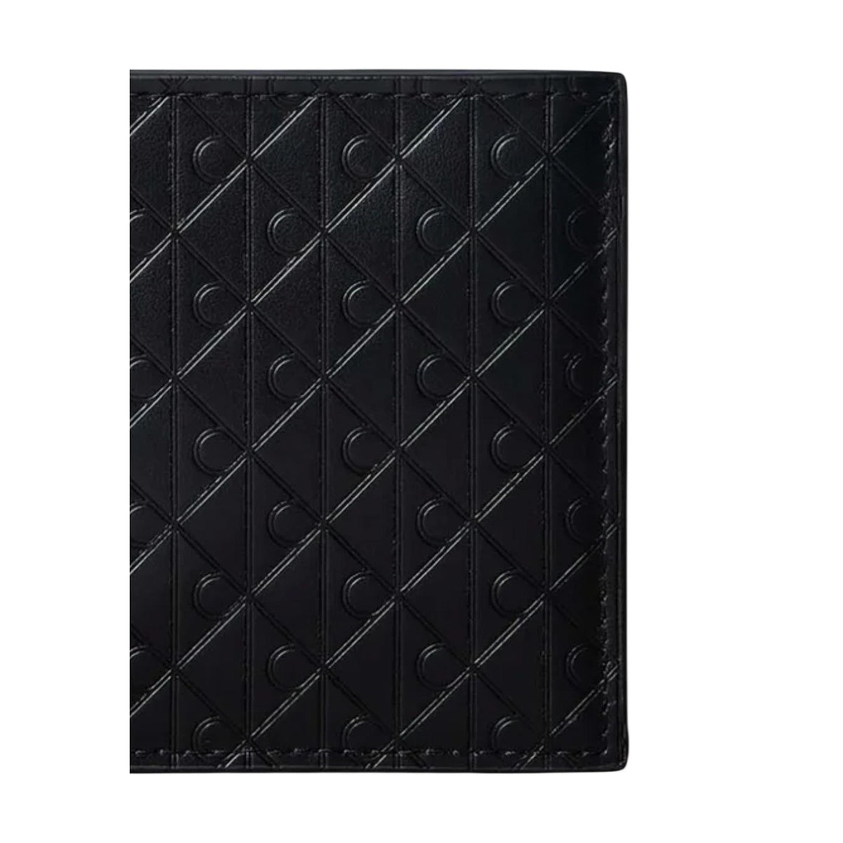 Calvin Klein — Schwarze Refined Emblem Mix Herren-Geldbörse — Ansicht 4