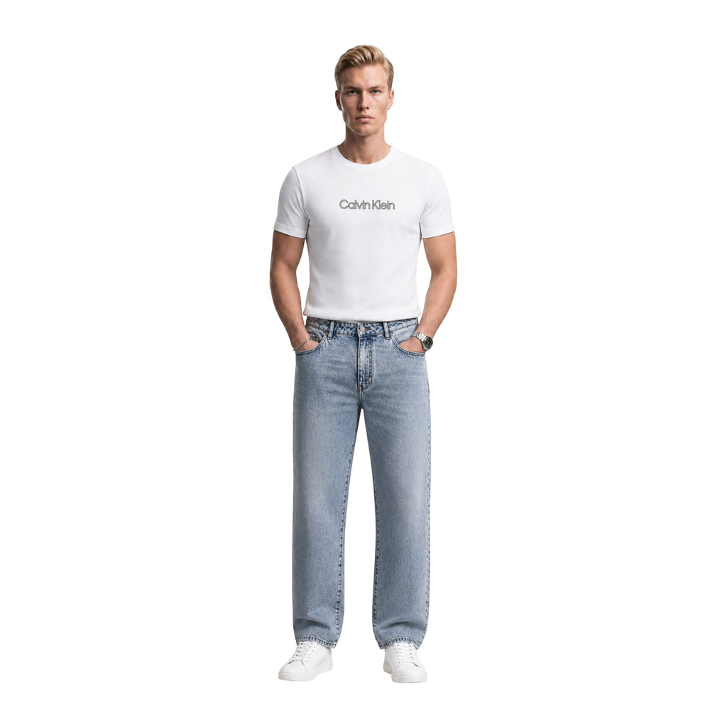Calvin Klein Jeans — T-shirt blanc à imprimé homme — vue 5