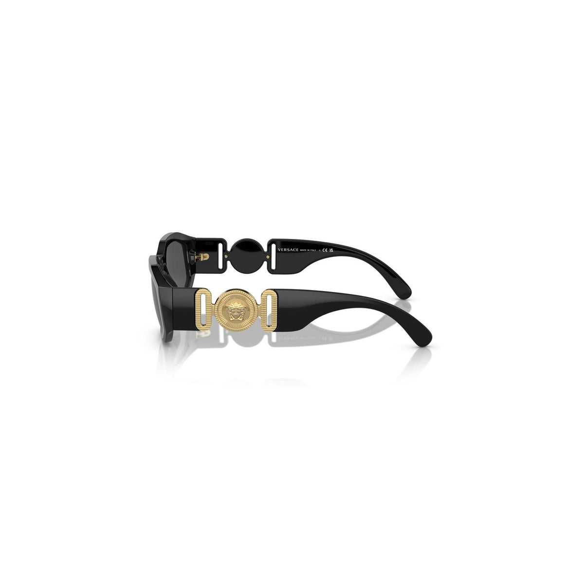 Versace — Lunettes de soleil géométriques en acétate noir homme — vue 4
