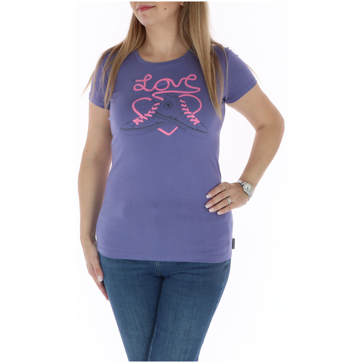Converse — T-shirt réf. 411476855 noir femme — vue 4
