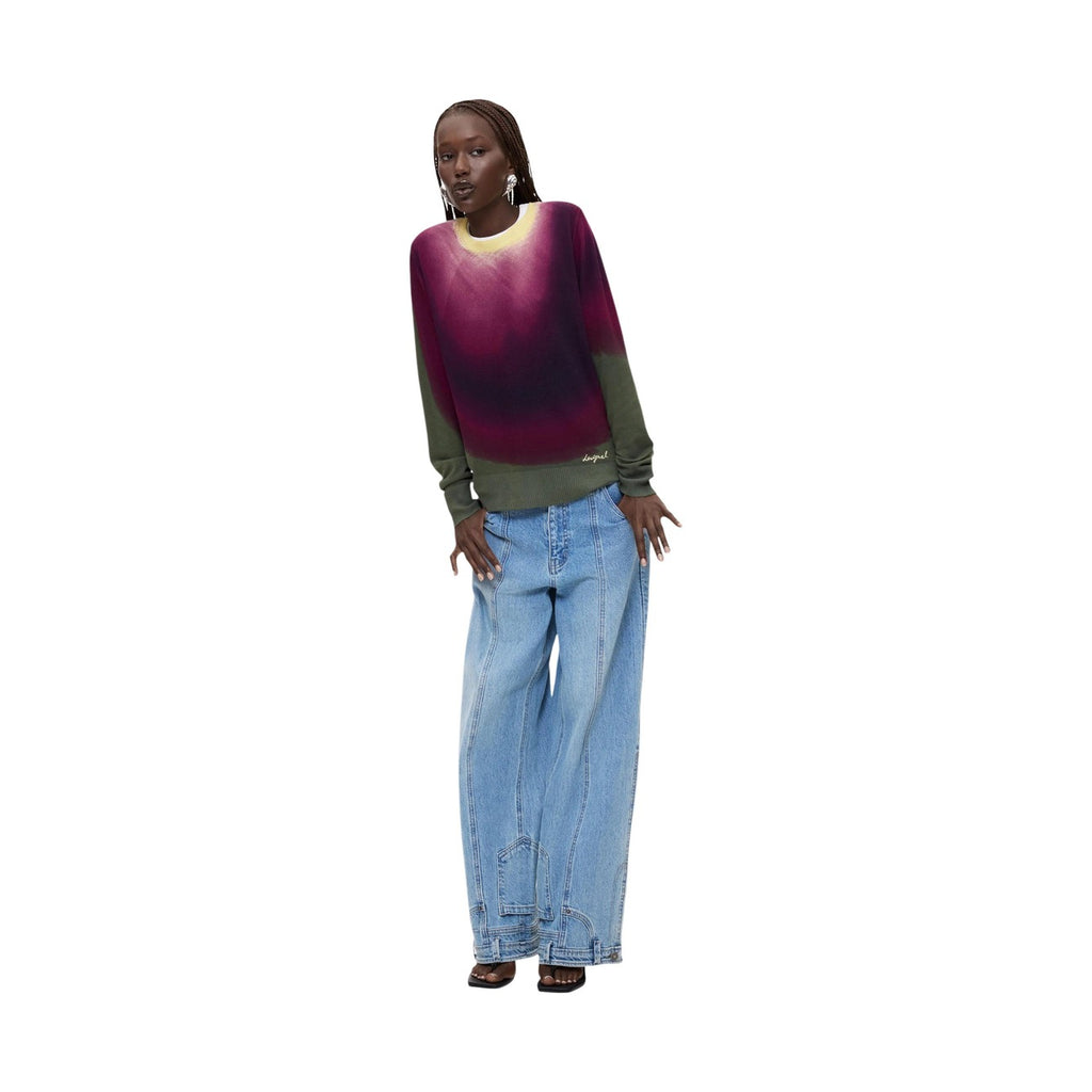 Desigual — Pull Veget imprimé violet femme — vue 2