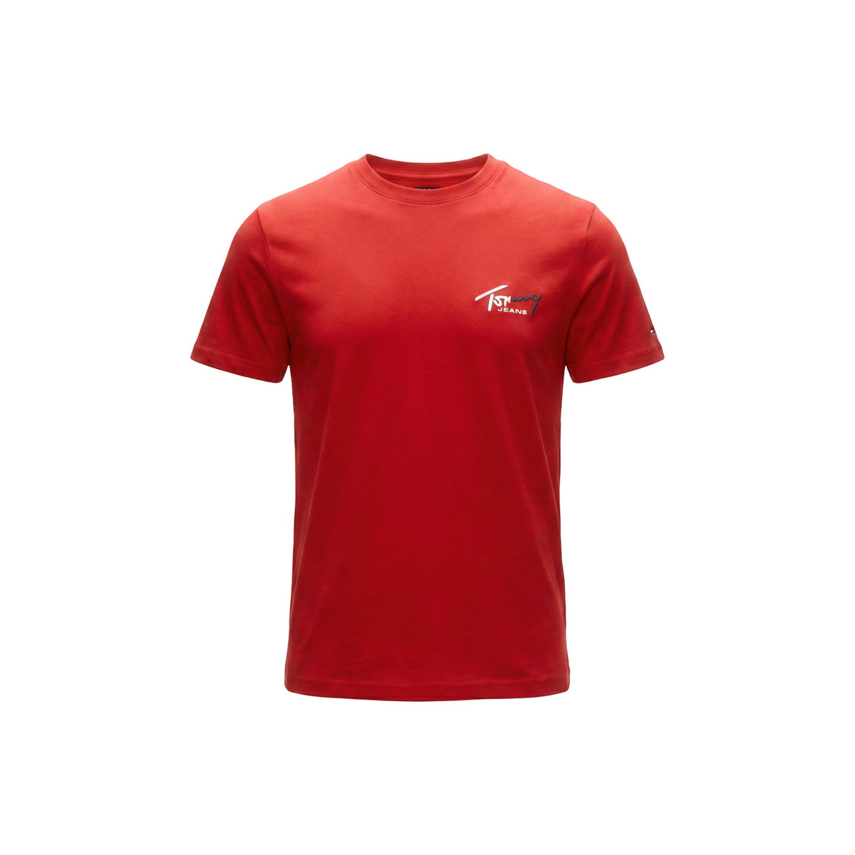 Tommy Jeans — Men’s red organic cotton t-shirt — view 2