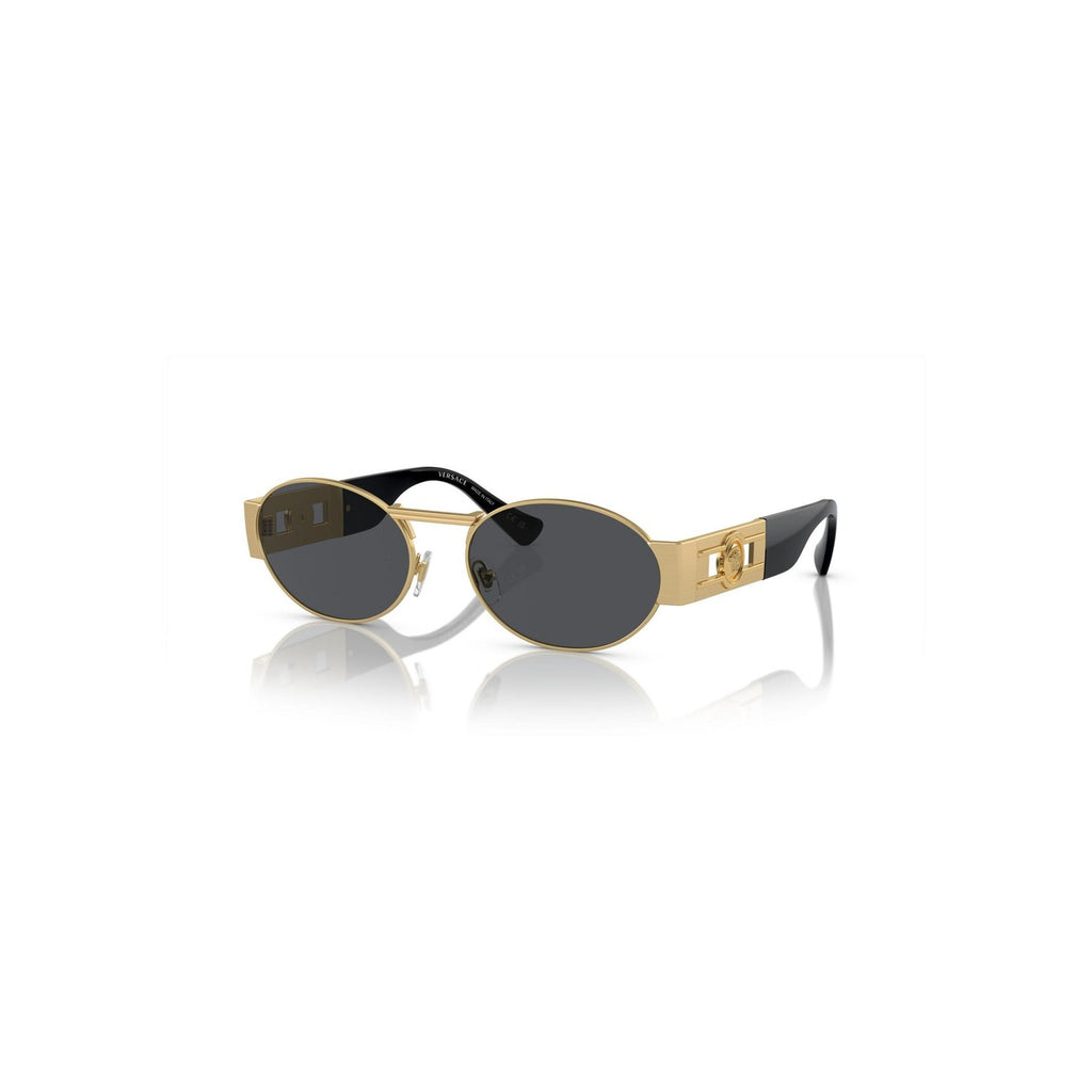 Versace — Lunettes de soleil rondes en métal doré homme — vue 2