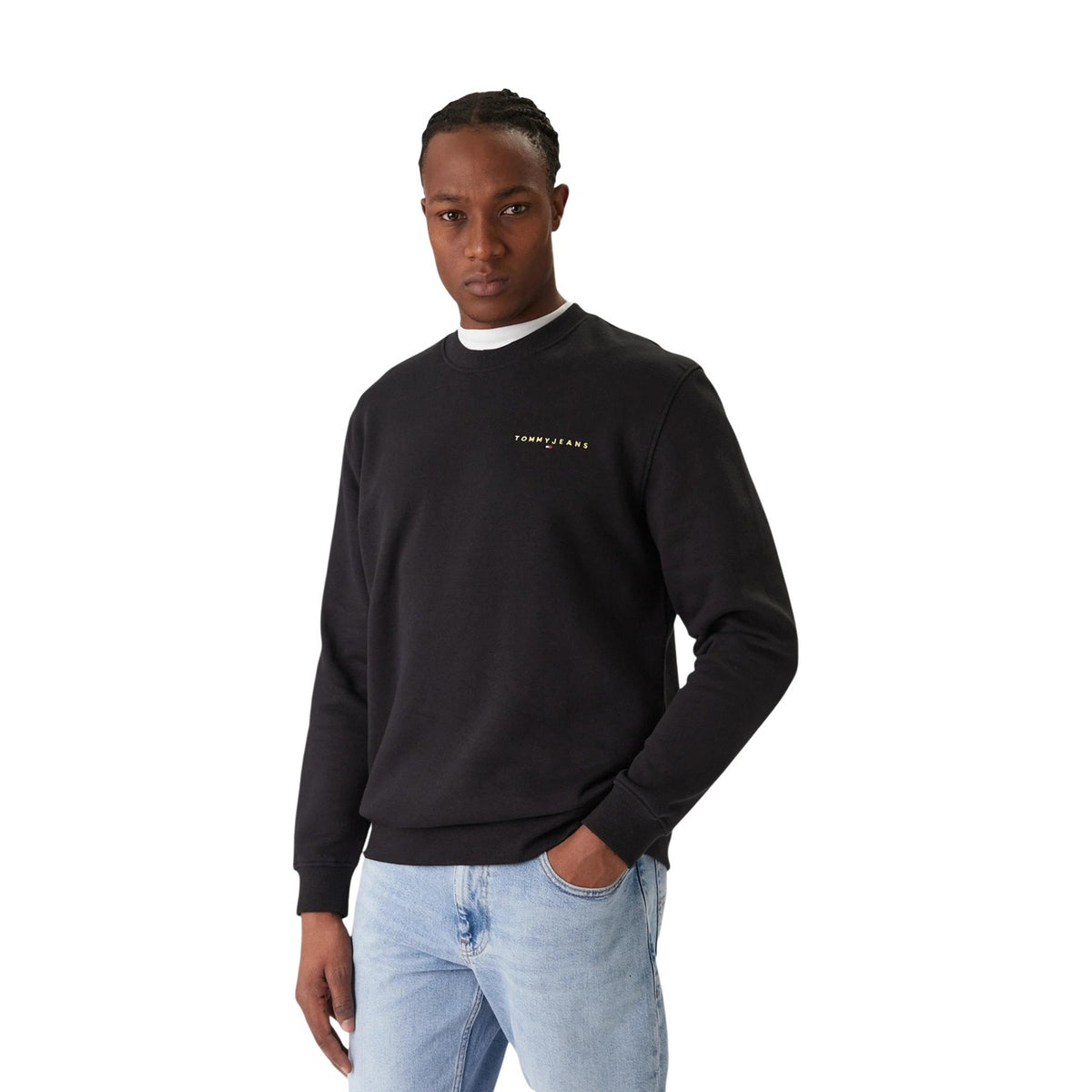 Tommy Jeans — Sweat noir col rond homme