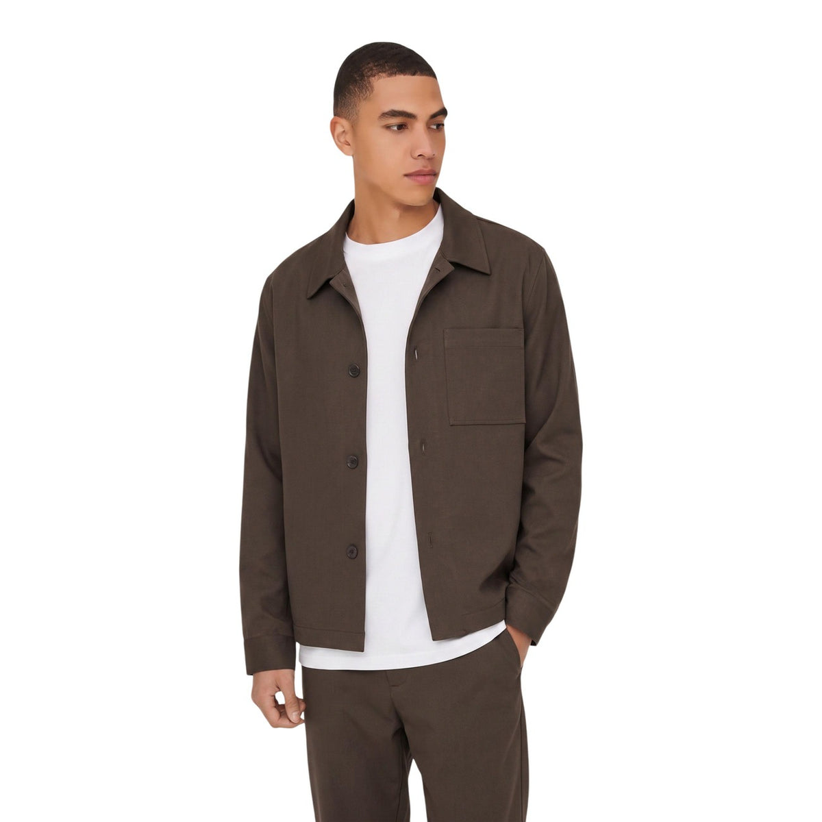 Only & Sons — Surchemise Miro marron homme — vue 3
