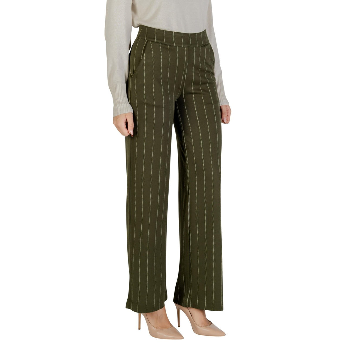 Ichi — Broek 20124292 groen dames — afbeelding 3