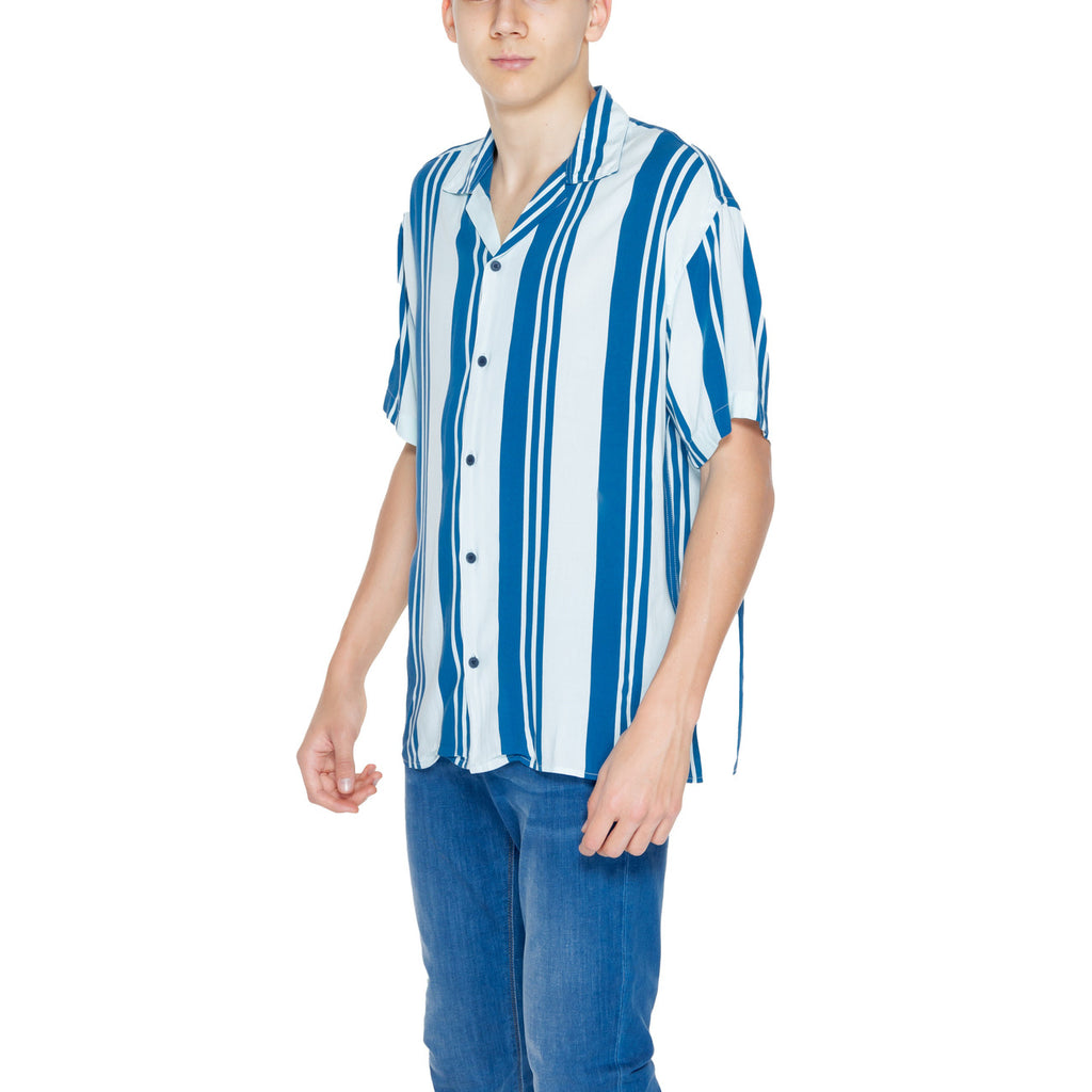 Jack & Jones — Chemise JCOJEFF Resort rayée bleu azur homme — vue 3