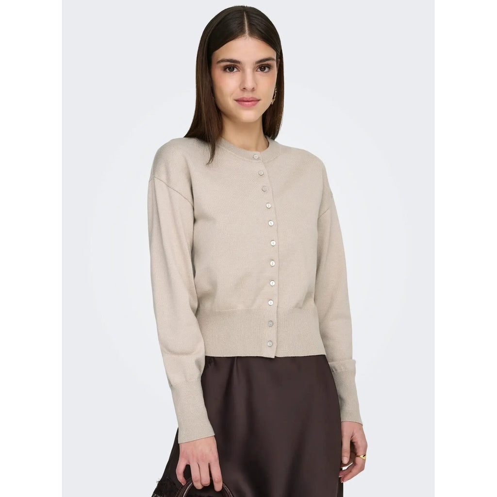 Only — ONLMIO Damen-Strickjacke mit Rundhalsausschnitt