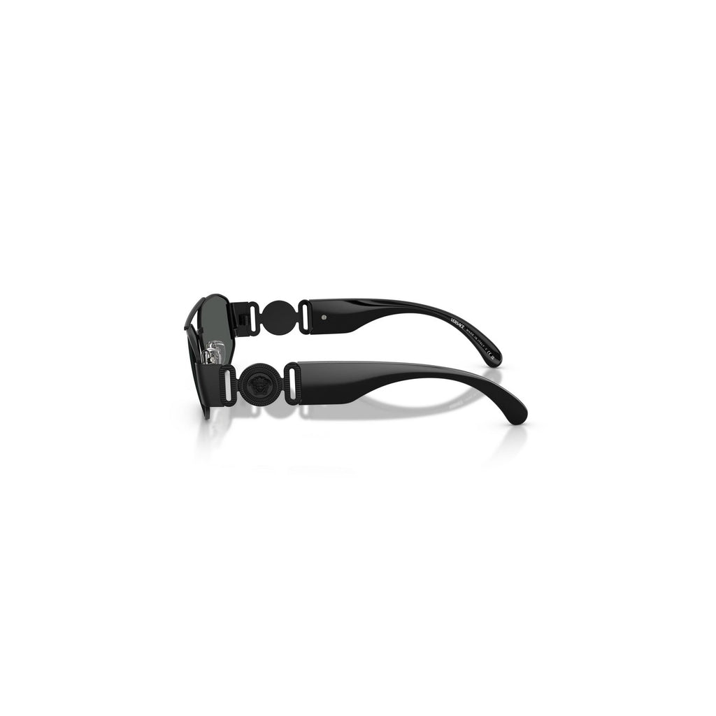 Versace — Men's black metal geometric sunglasses — view 4