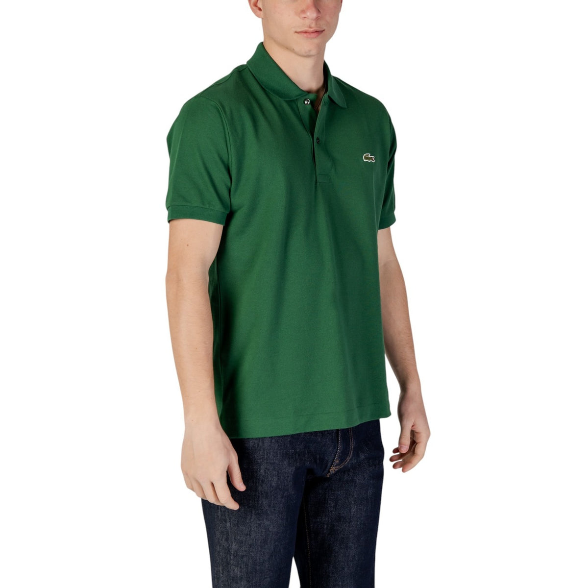 Lacoste — Polo vert olive en coton homme — vue 3