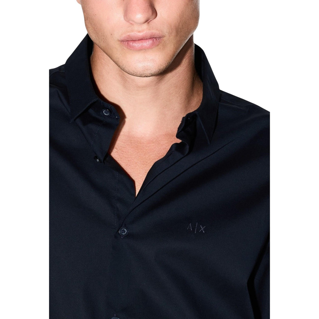Armani Exchange — Chemise stretch 8NZCBD bleue homme — vue 4