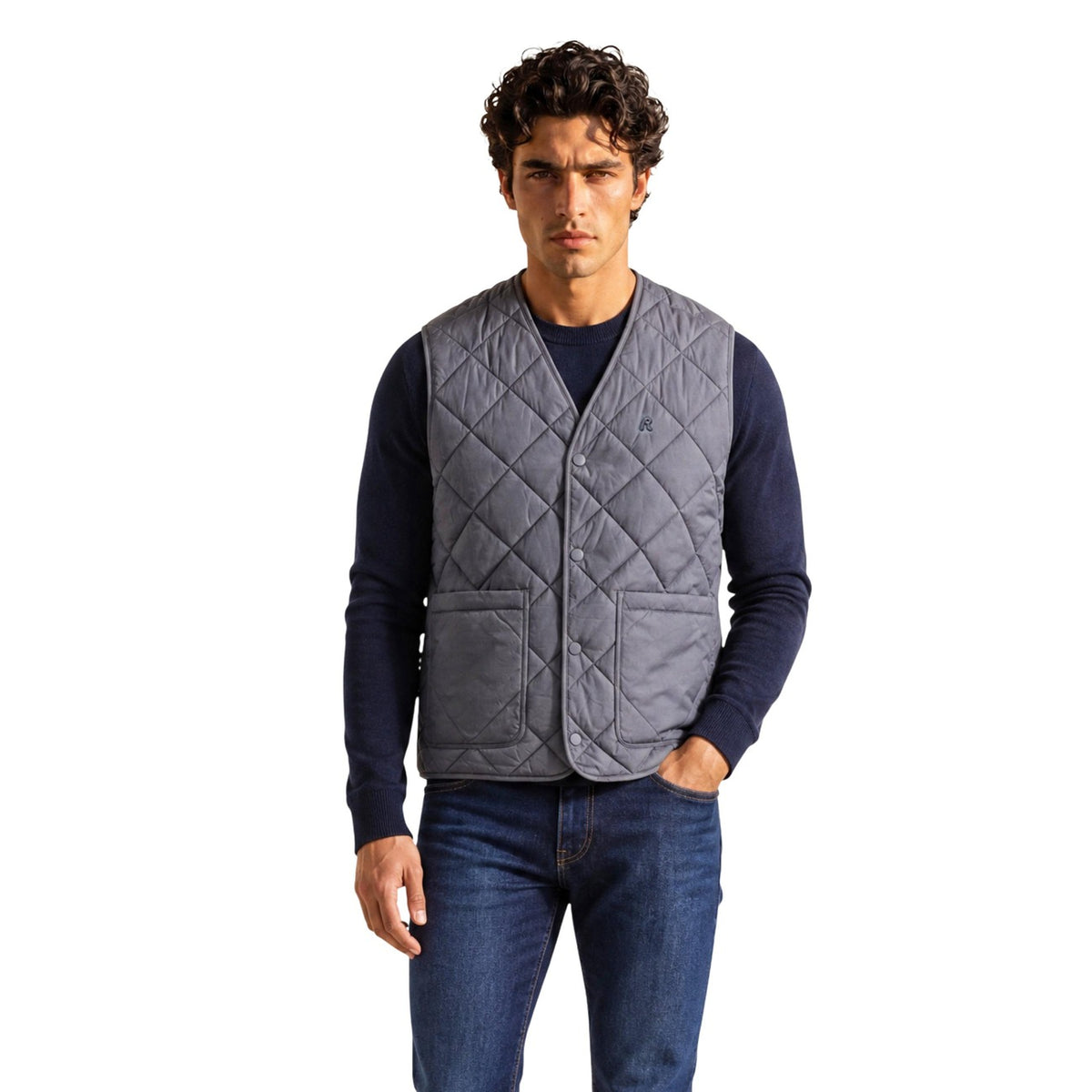 Replay — Gilet ripstop gris homme