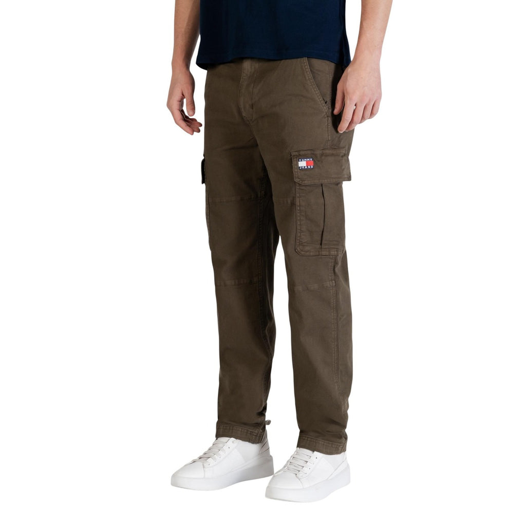Tommy Jeans — Men’s green stretch cotton pants — view 3