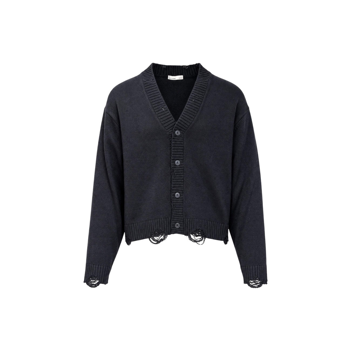 Only & Sons — Men’s black V-neck Tune cardigan — view 3