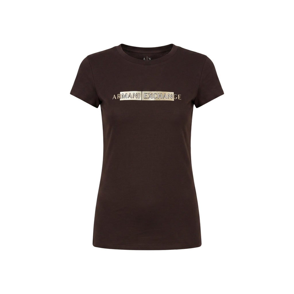 Armani Exchange — Women’s brown stretch t-shirt — view 5
