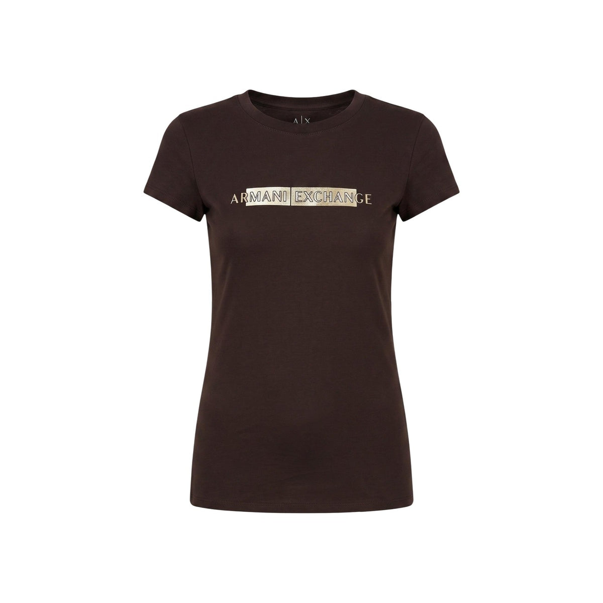 Armani Exchange — T-shirt stretch marron femme — vue 5