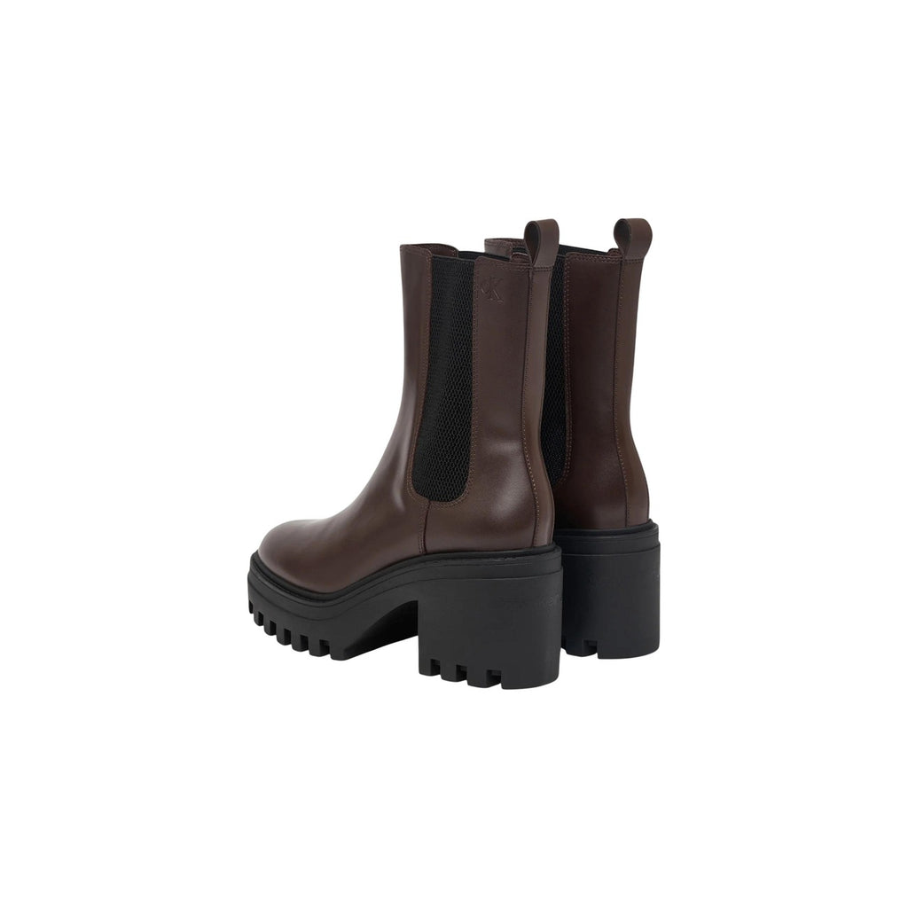 Calvin Klein — Women’s brown chunky heel Chelsea boots — view 3