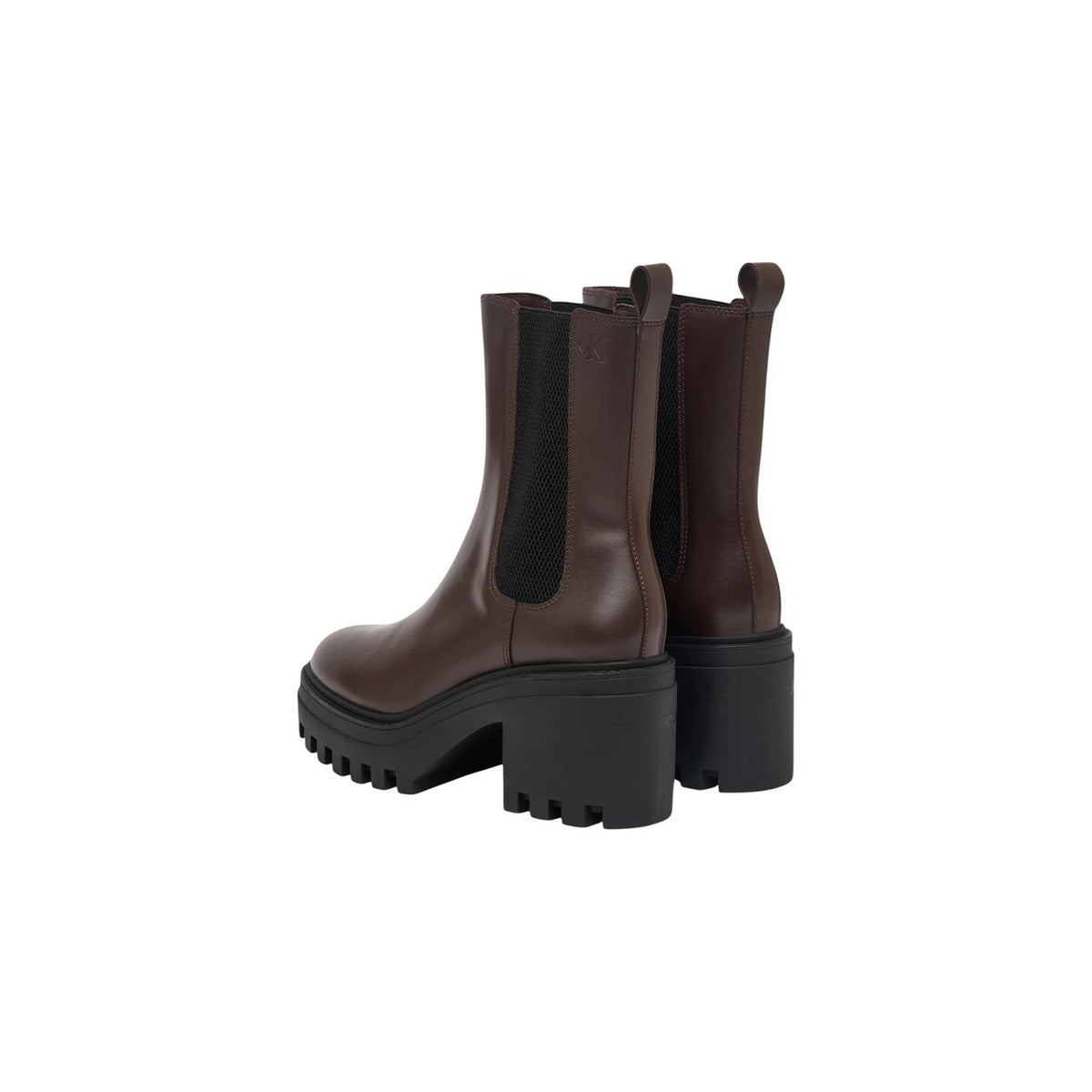 Calvin Klein — Women’s brown chunky heel Chelsea boots — view 3