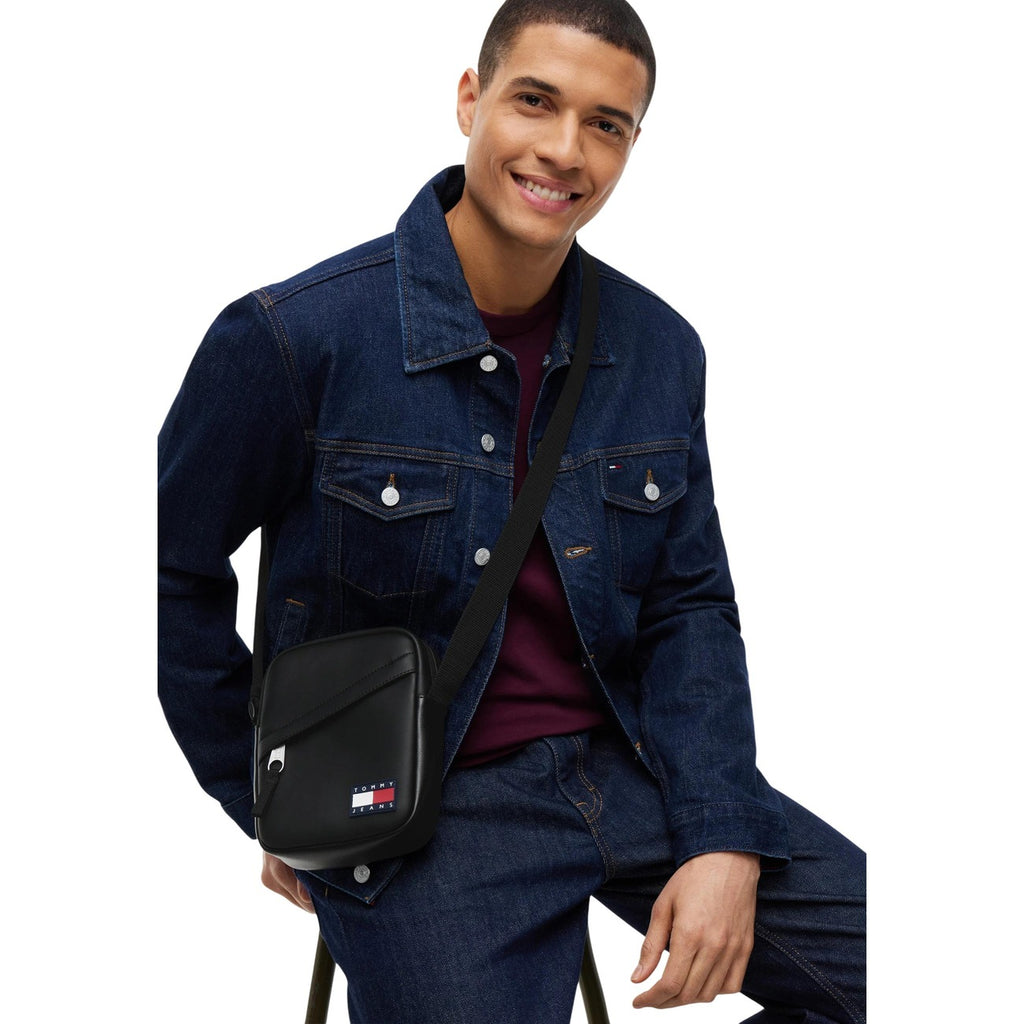 Tommy Hilfiger — Zwarte Daily PU reporter herentas — afbeelding 3