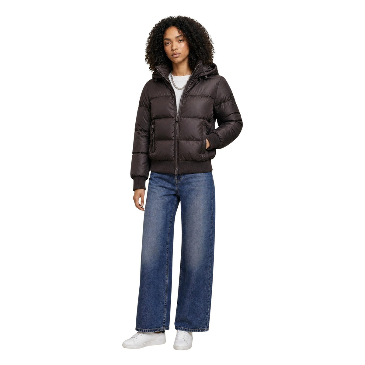 Armani Exchange — Bruine donsjacks voor dames — afbeelding 3