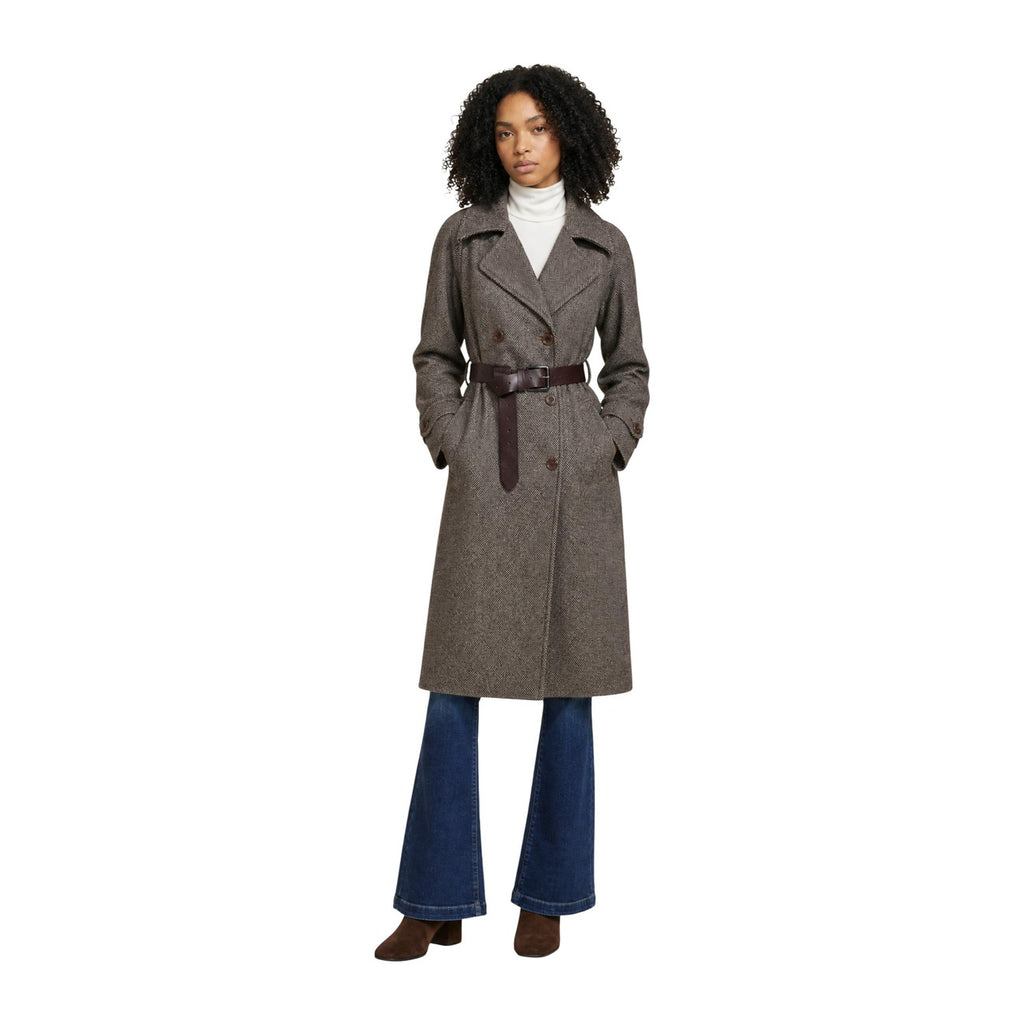 Choral — Manteau en laine mélangée marron femme — vue 3
