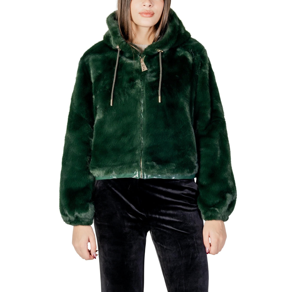 Ayfee — Women’s green faux fur bomber jacket