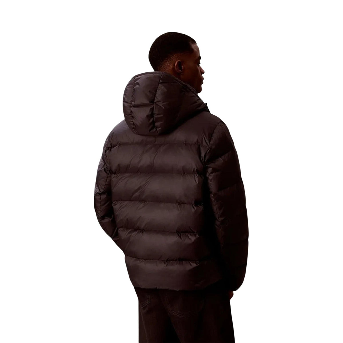 Calvin Klein Jeans – Bedruckte schwarze Kapuzenjacke aus Polyester für Herren — Ansicht 2