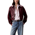 Calvin Klein Jeans – Kurze Bomberjacke in Lederoptik für Damen, Bordeaux