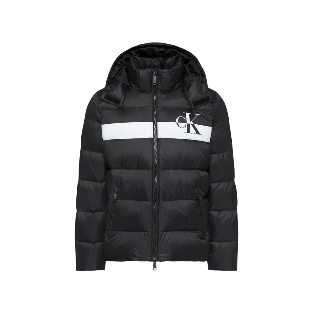 Calvin Klein Jeans – Bedruckte schwarze Kapuzenjacke aus Polyester für Herren — Ansicht 3