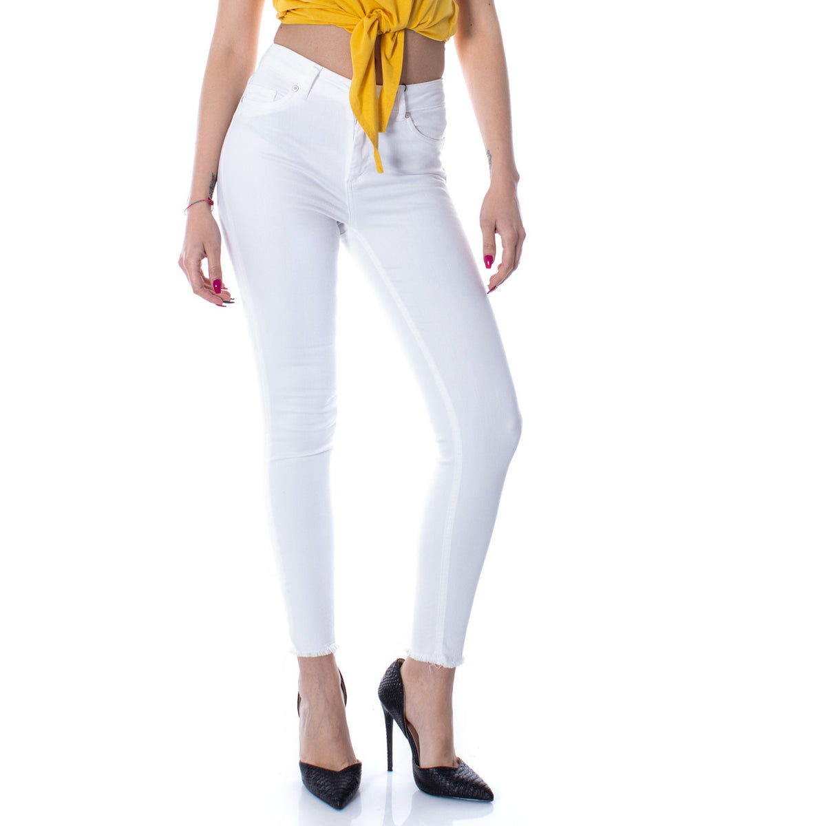 Only — Jean skinny ONLBLUSH blanc femme