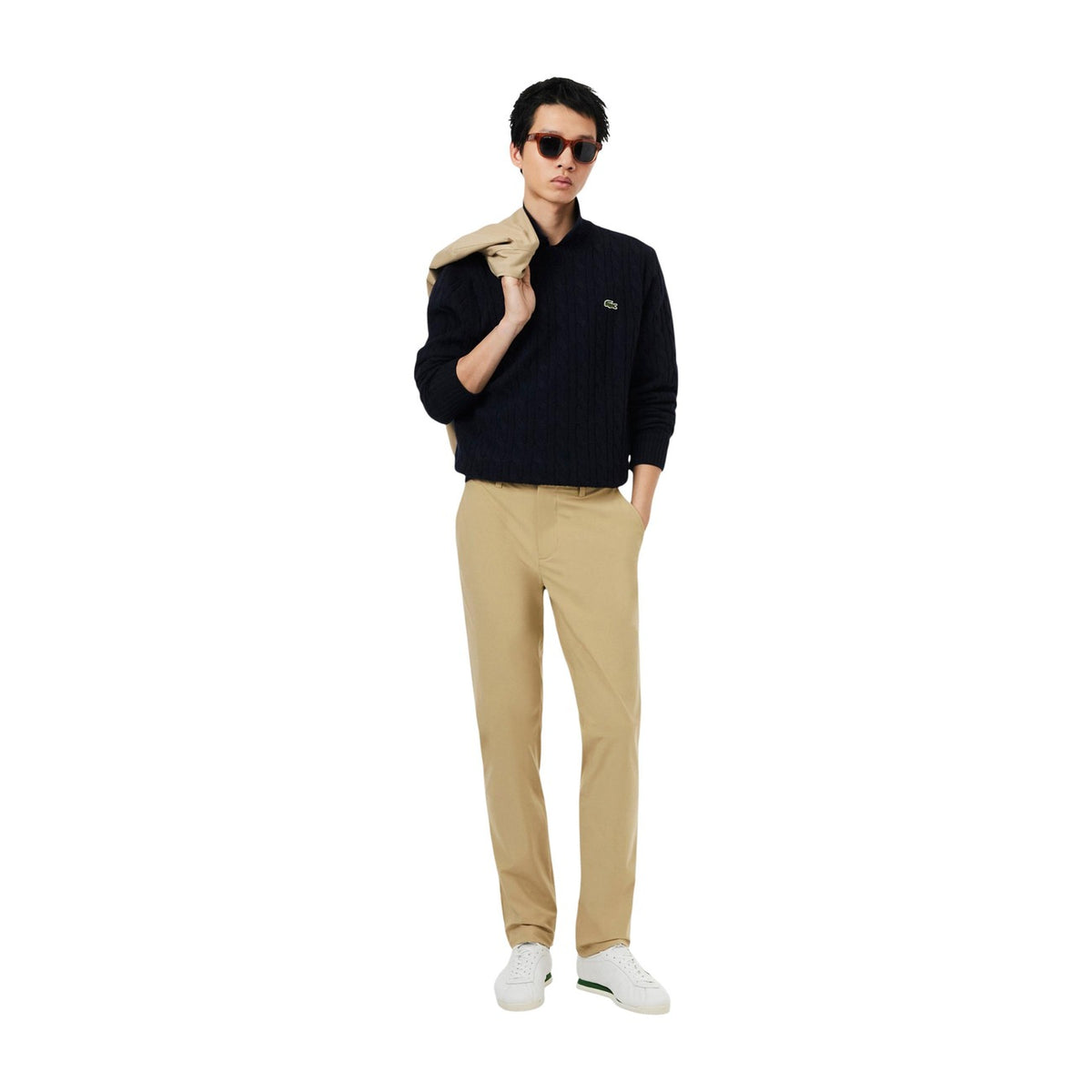 Lacoste — Pull en laine à col rond homme — vue 5 — Bleu