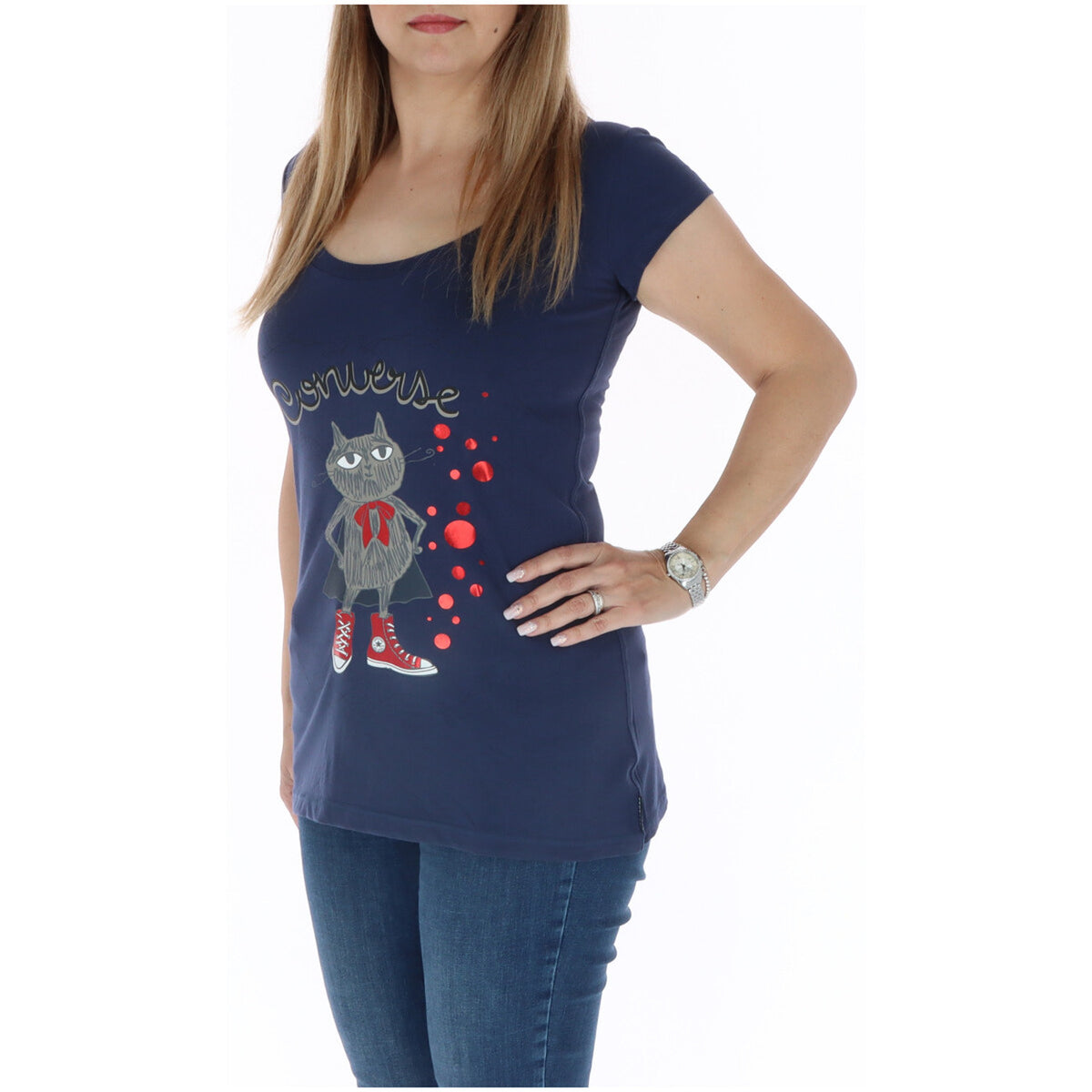 Converse — T-shirt réf. 411498755 bleu femme — vue 2