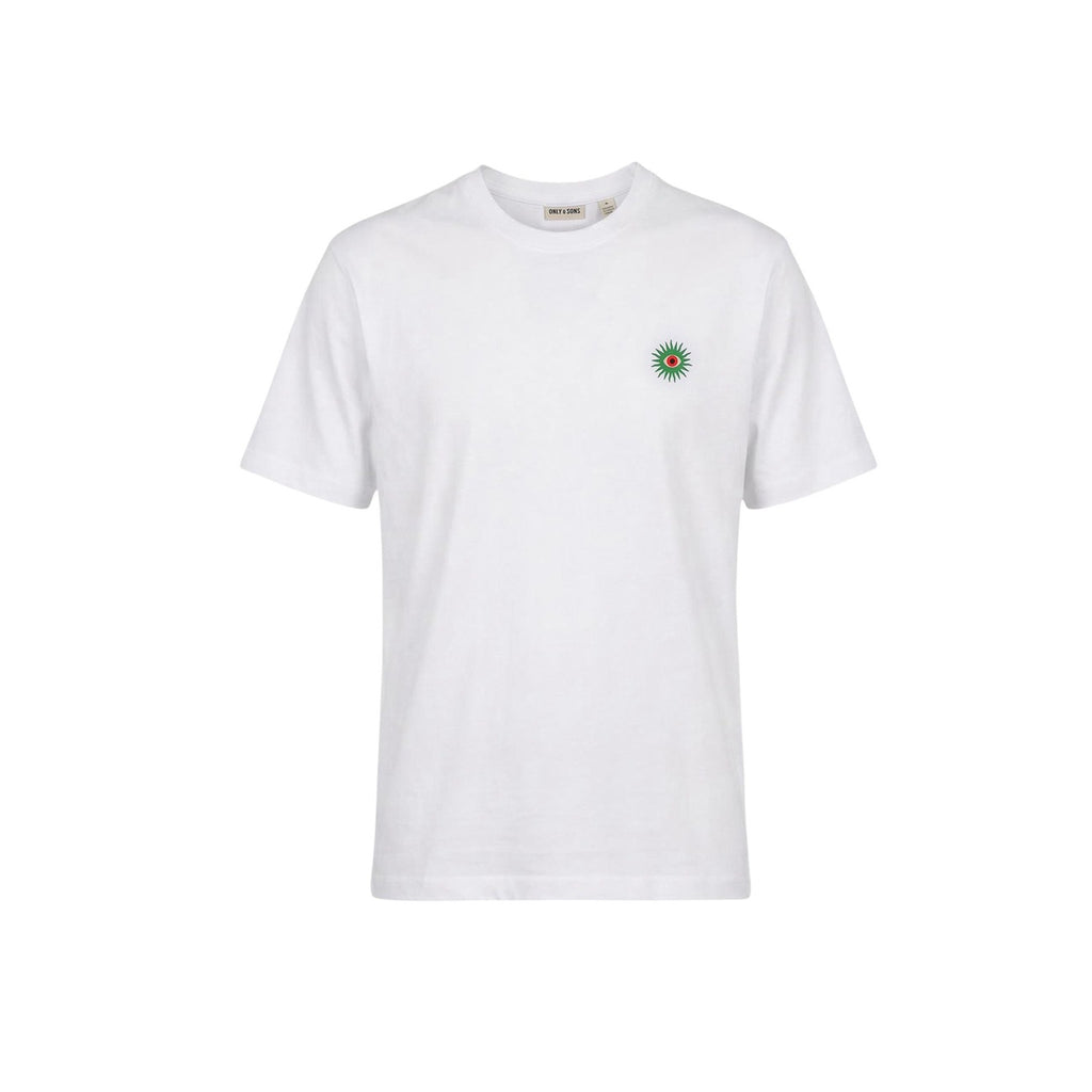 Only & Sons — Men’s white short-sleeved round-neck t-shirt — view 3
