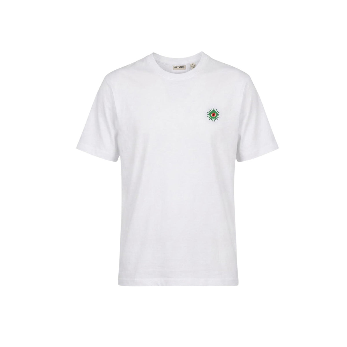 Only & Sons — Men’s white short-sleeved round-neck t-shirt — view 3