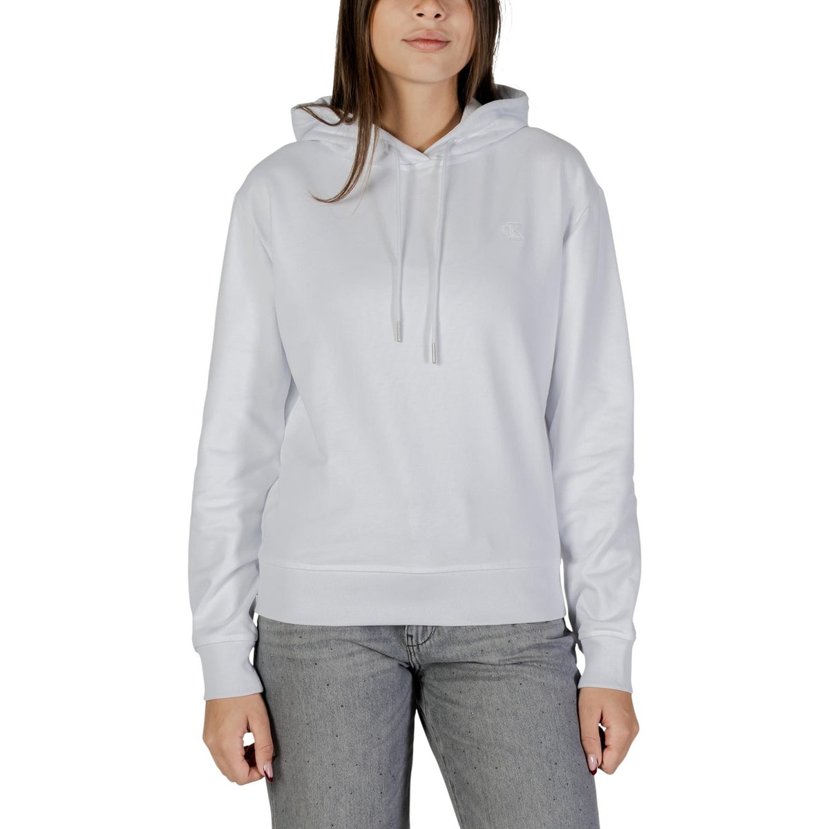 Calvin Klein Jeans — Witte hoodie voor dames LV047C224G