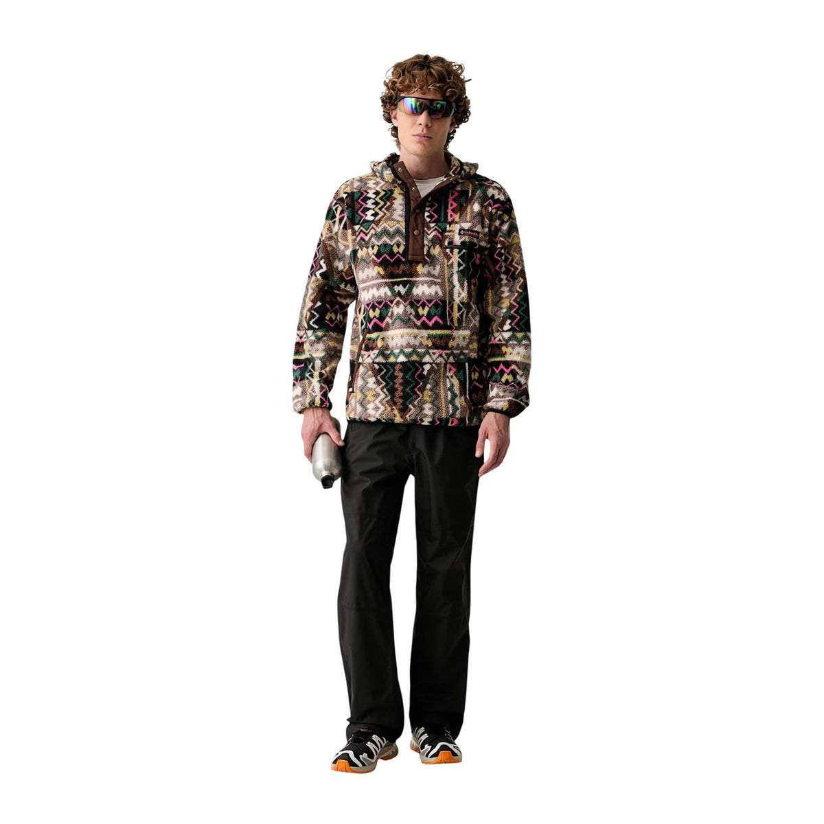 Columbia — Polaire Helvetia II Printed Hoodie marron homme — vue 2