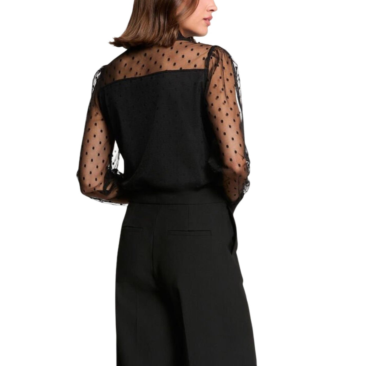 Morgan — blouse rond hals zwart voor dames — afbeelding 2