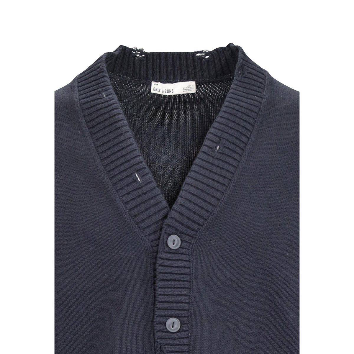 Only & Sons — Men’s black V-neck Tune cardigan — view 5