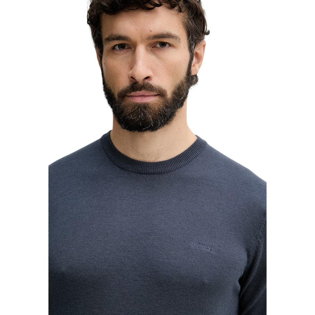 Guess — Men's Marcos Logo Em sweater - blue color — view 4