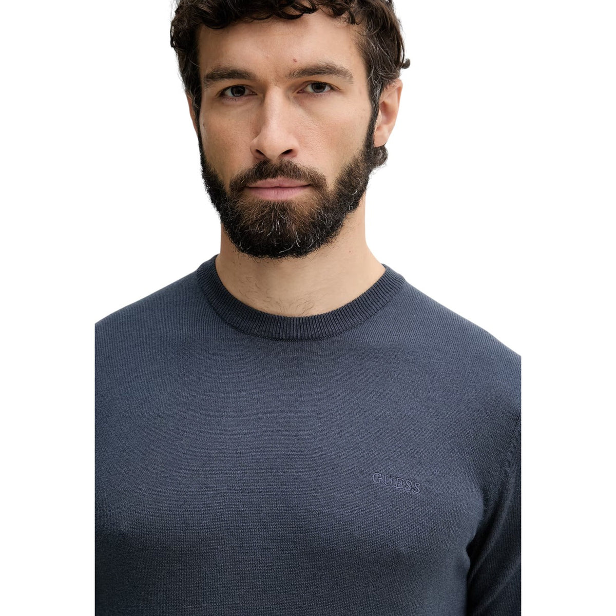 Guess — Pullover Marcos Logo Em für Herren - Farbe blau — Ansicht 4