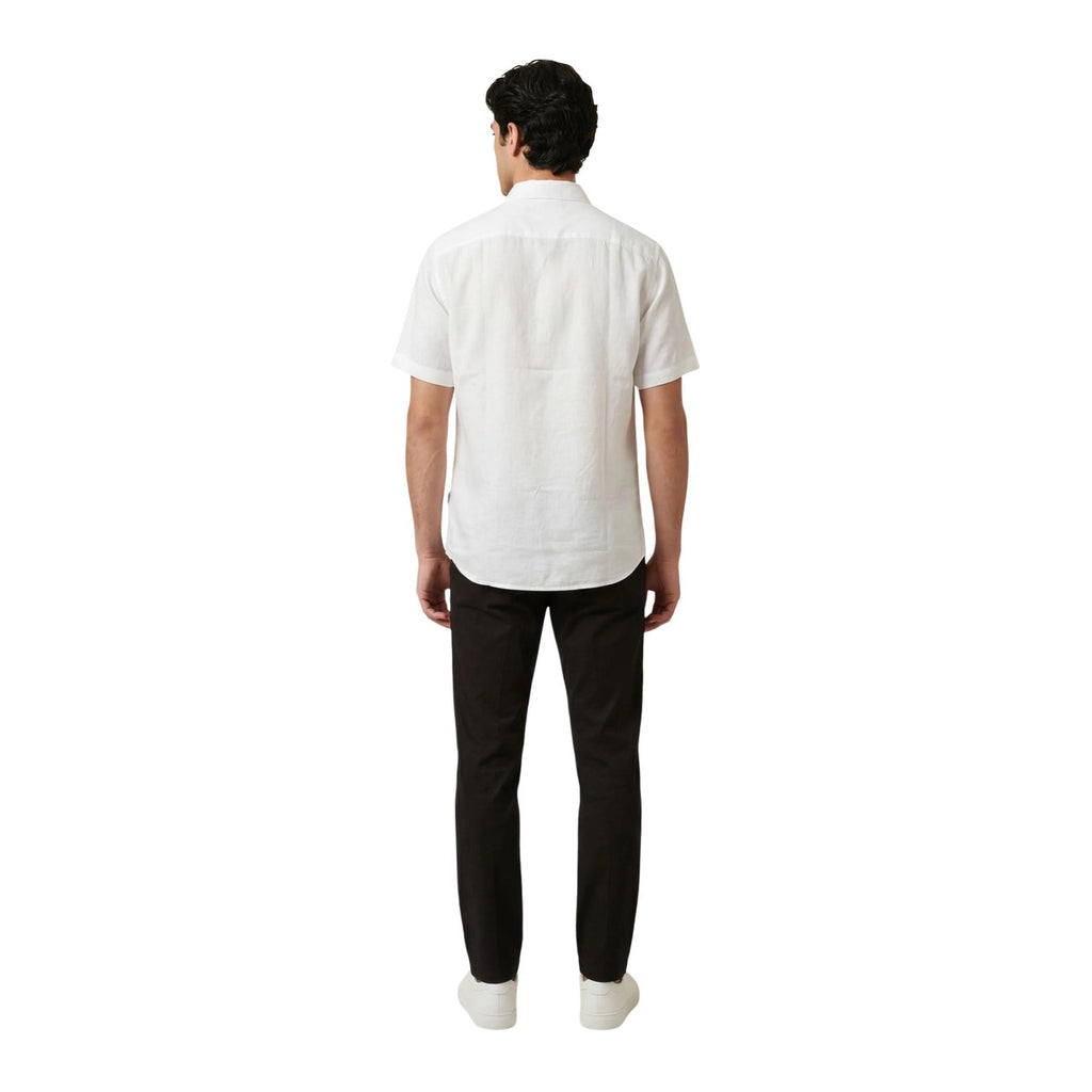 Armani Exchange — Wit linnen overhemd voor heren — afbeelding 5
