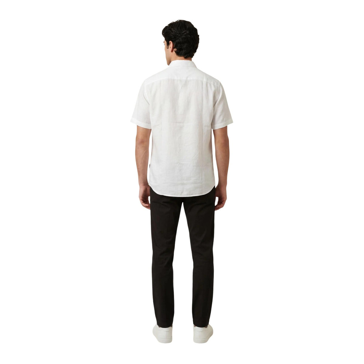 Armani Exchange — Wit linnen overhemd voor heren — afbeelding 5