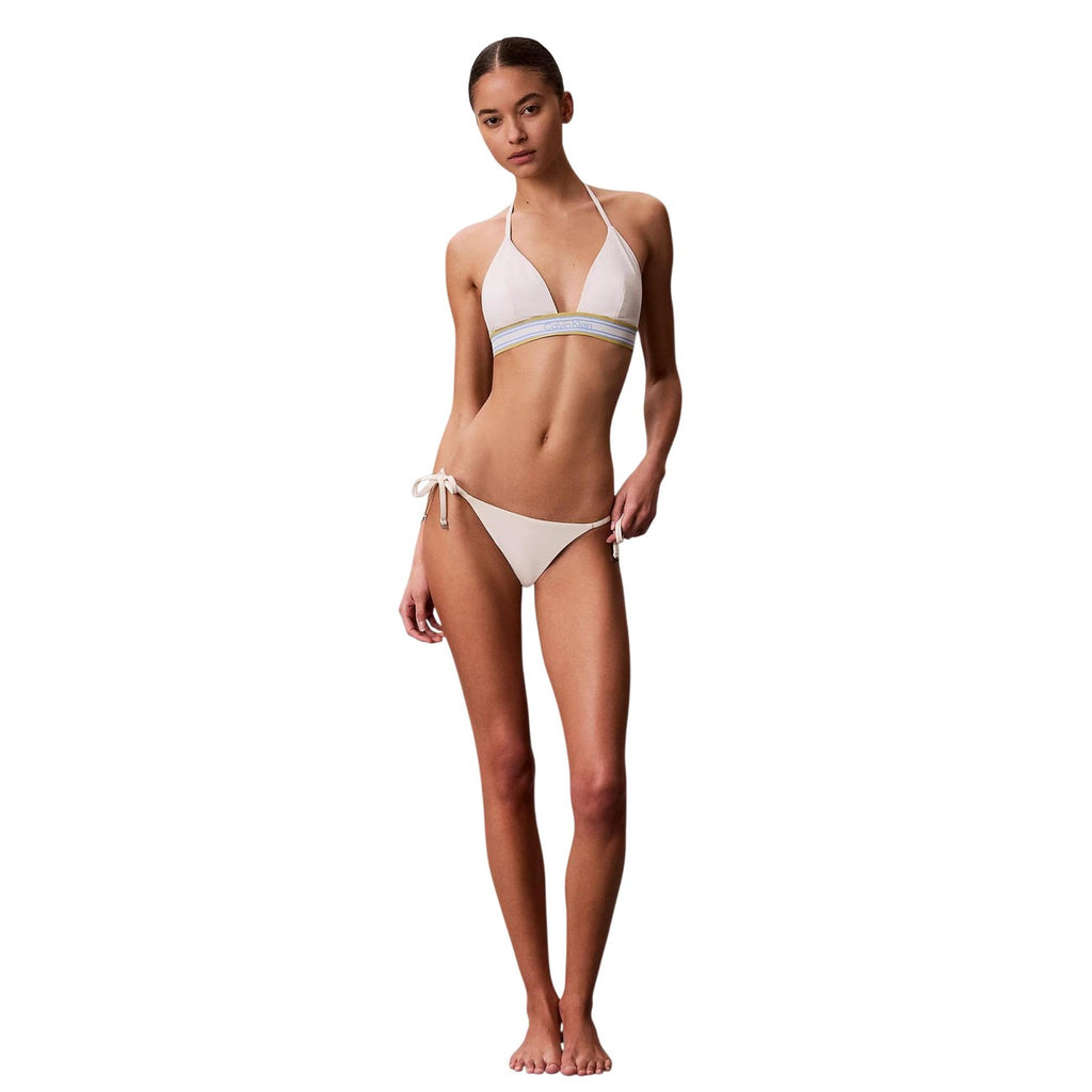 Calvin Klein Jeans — Witte HALTER TRIANGLE-bikinitop voor dames — afbeelding 4