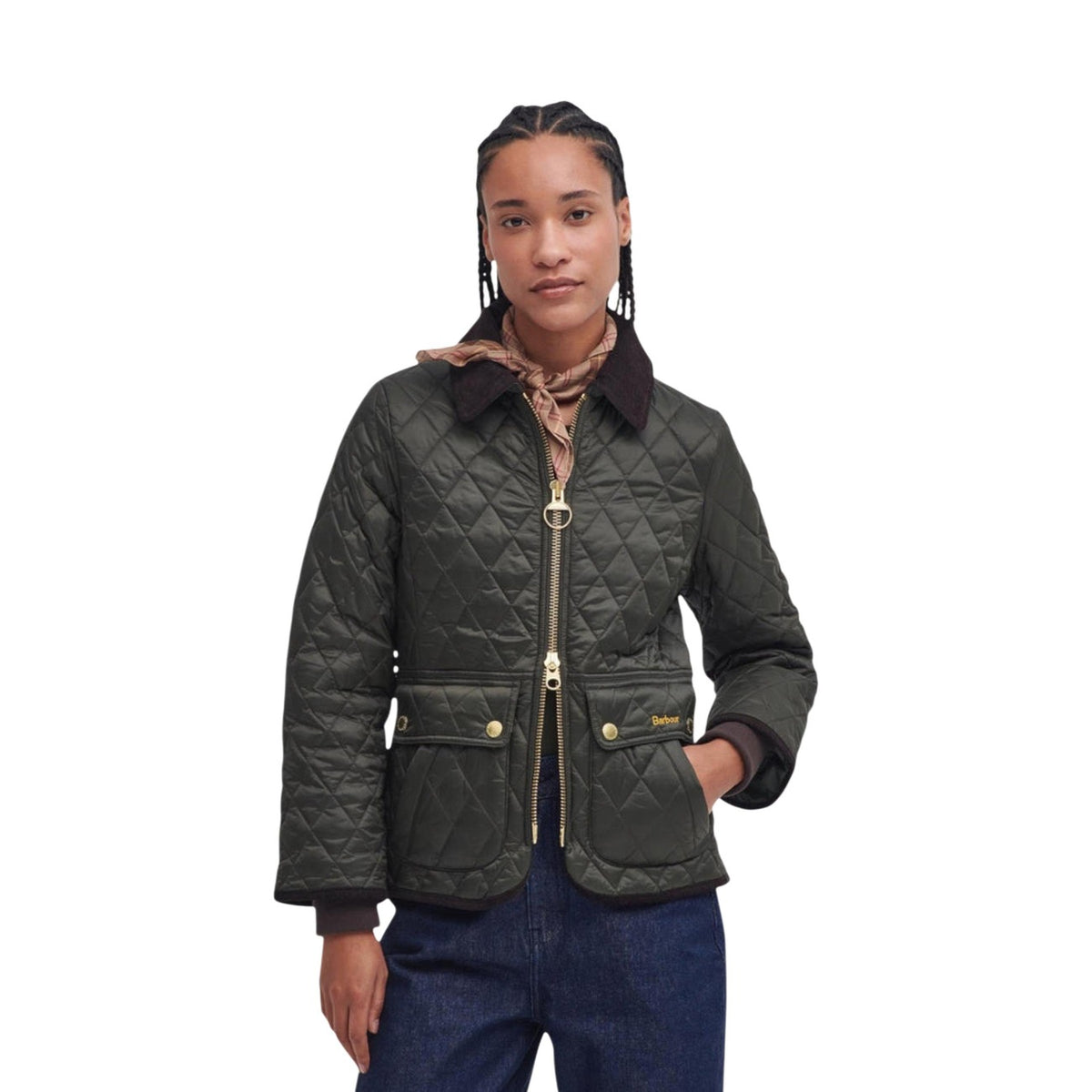 Barbour — Women's Green Beadnell Fitted Quilted Jacket