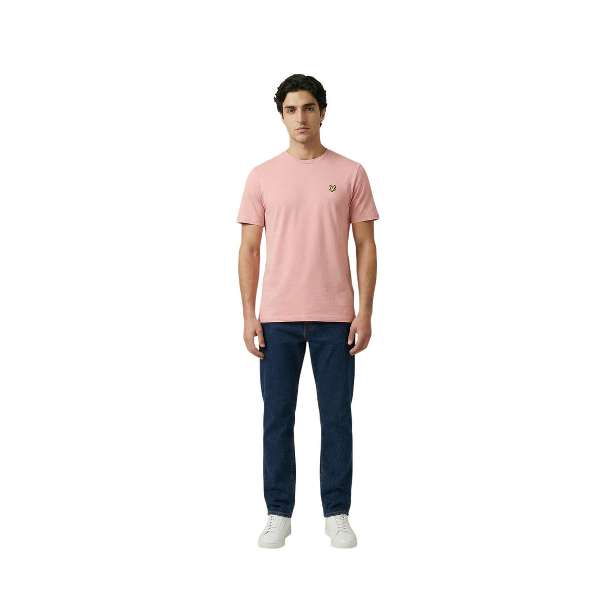 Lyle & Scott — T-shirt rose en coton homme — vue 3