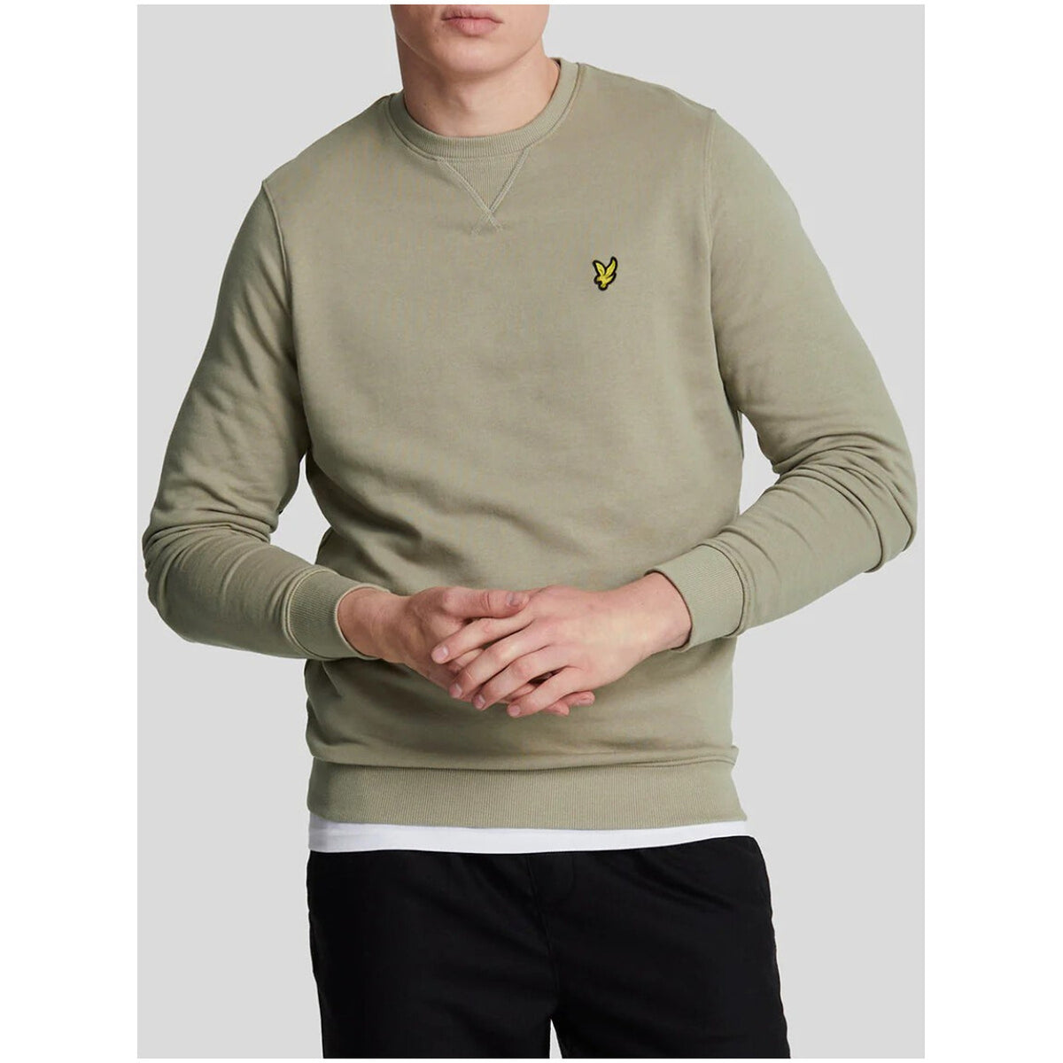 Lyle & Scott — Sweat blanc à col rond homme — vue 4