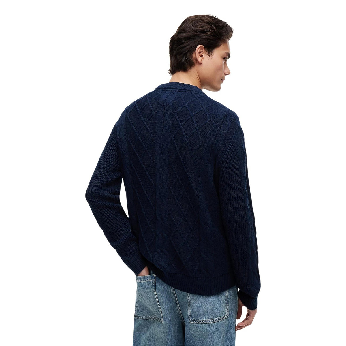 Tommy Jeans — Men’s blue organic cotton sweater — view 4