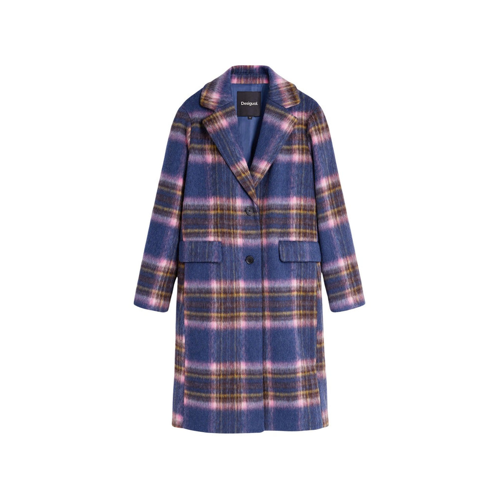Desigual — Manteau Checkered bleu femme — vue 5